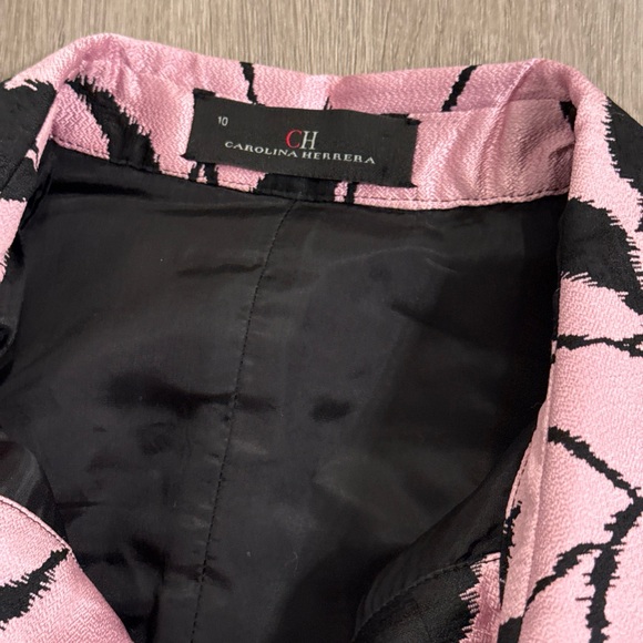 Carolina Herrera Pink And Black Polyester Dress/Coat Size 10 - Picture 7 of 11